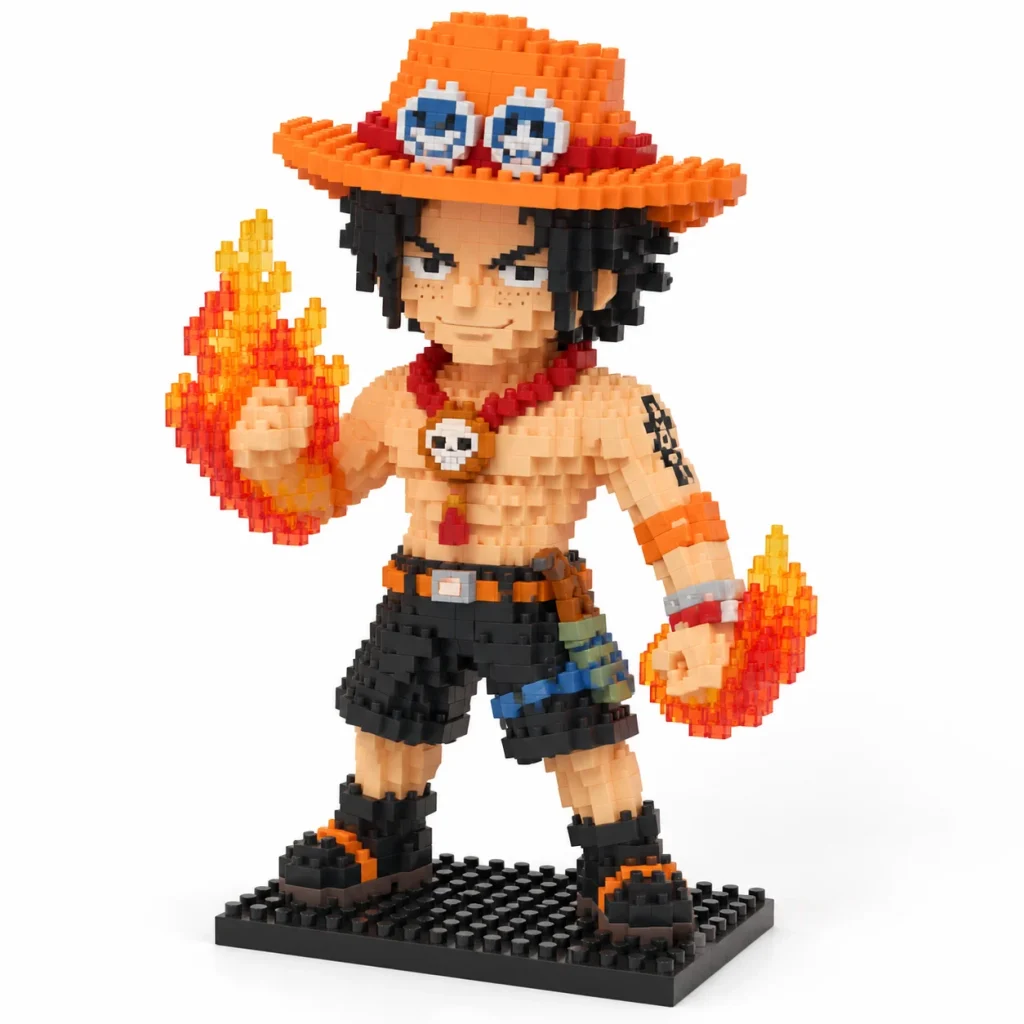 Mô hình lắp ráp mini nhân vật Ace One Piece đã lắp xong