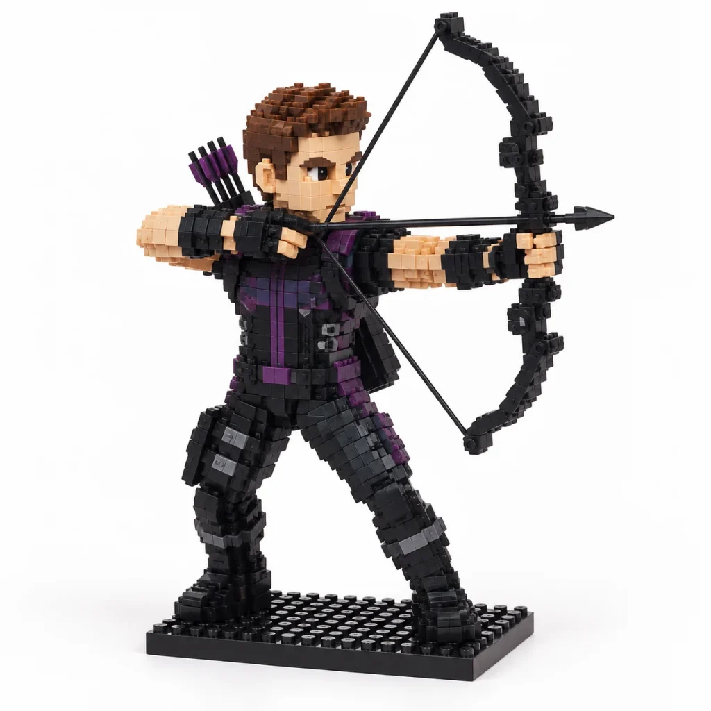 Mô hình lắp ráp mini nhân vật Hawkeye Marvel đã lắp xong